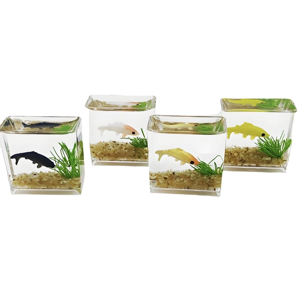 Dollhouse Miniature Fish Tank, Dollhouse Mini Glass Fish Tank Model, Home Ornament, Miniature Fish Bowl Scene Model, Dollhouse Decor