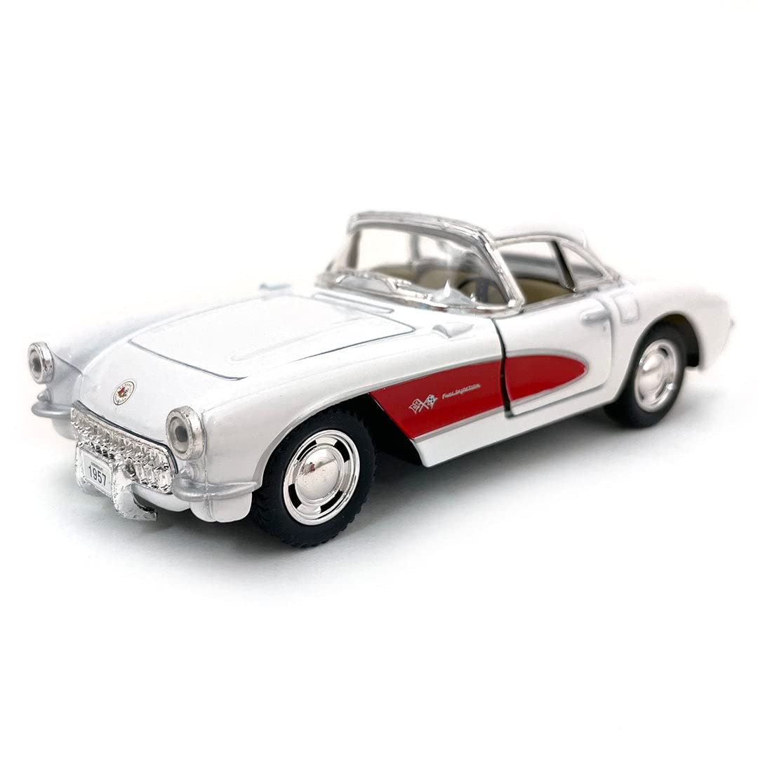KiNSMART - 1957 Chevy Corvette 1:34 Scale 5" Die Cast Metal Model Classic Car Toy