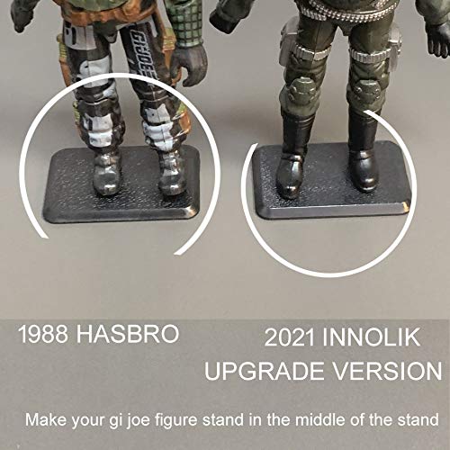 NC EBCO 50 Pieces Plastic Action Figure Stand Base for 3.75 inch GI Joe Figure Toy Exclusive Upgrade Black Display Stand Tool