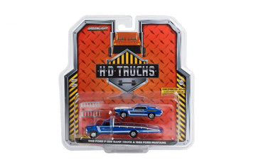 Greenlight 33240-A H.D. Trucks Series 24 - 1969 F 350 Ramp Truck with 1969 Mustang Drag Team ‘The Going Thing’ - Hubert Platt’s 'Georgia Shaker' 1:64