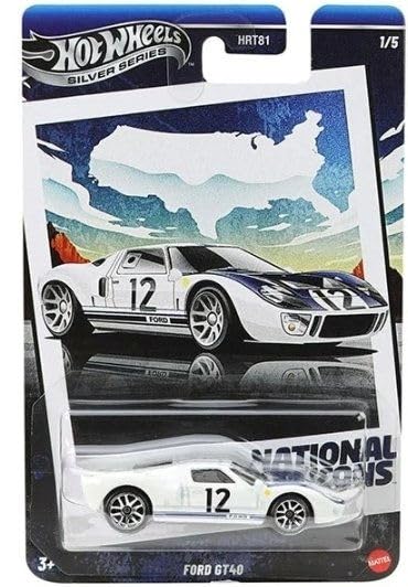 Hot Wheels National Icons Collection - Silver Series Premium 4?Car Die?Cast Set, 1:64 Scale, Ages 3+ (Bundle of 4)