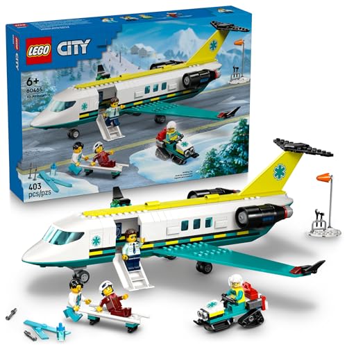 LEGO City Emergency Air Ambulance Airplane Building Toy for Kids - Pretend Play Rescue Airplane Model for Boys & Girls, Ages 6+ - Building Blocks