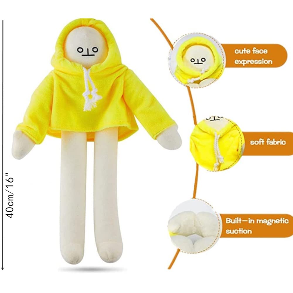 OUKEYI 16Inch Banana Doll, Plush Banana Toy Man with Magnet Funny Changeable Plush Pillow, Funny Man Doll Decompression Toy Birthday Gift