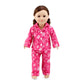Emily Rose 18 Inch Doll Pink and White Snowflake Pajamas Gift Boxed | USA Brand 2-Piece Holiday PJs for 18" Dolls | Soft Warm Snuggly Doll Sleeping