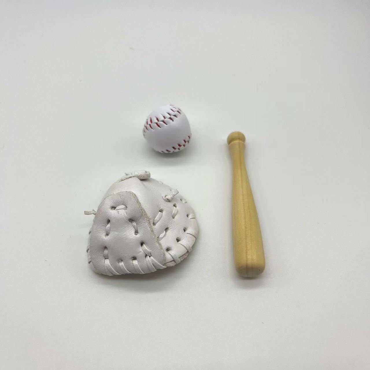 1 Sets Black of 1/12 Miniature Baseball Set Bat Glove and Ball Baseball Cake Decorations, Baseball Bat and Ball Set Miniature Sports Set Doll House