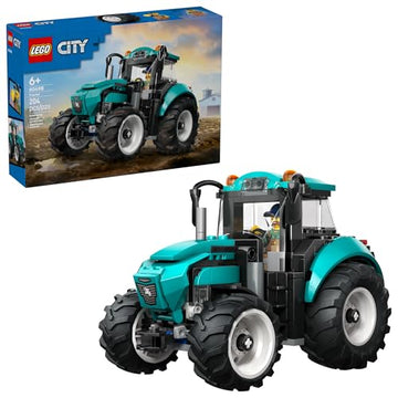 LEGO City Tractor Building Toy for Kids - Pretend Play Farm Vehicle for Boys & Girls, Ages 7+ - Tractor Toy W/Farmer Minifigure - Gift Idea