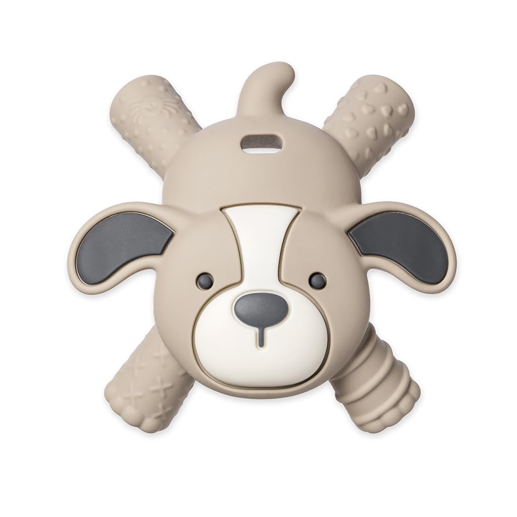 Itzy Ritzy - Ritzy Teether for Molars - Massages Sore Gums & Reaches Back Molars - Silicone Baby Teething Toy with Multiple Textures & Flexible Design