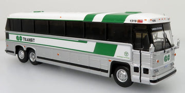 Iconic Replicas MCI MC9 Coach Diecast Bus GO Transit, Toronto, Canada 1:87-HO Scale New in The Box