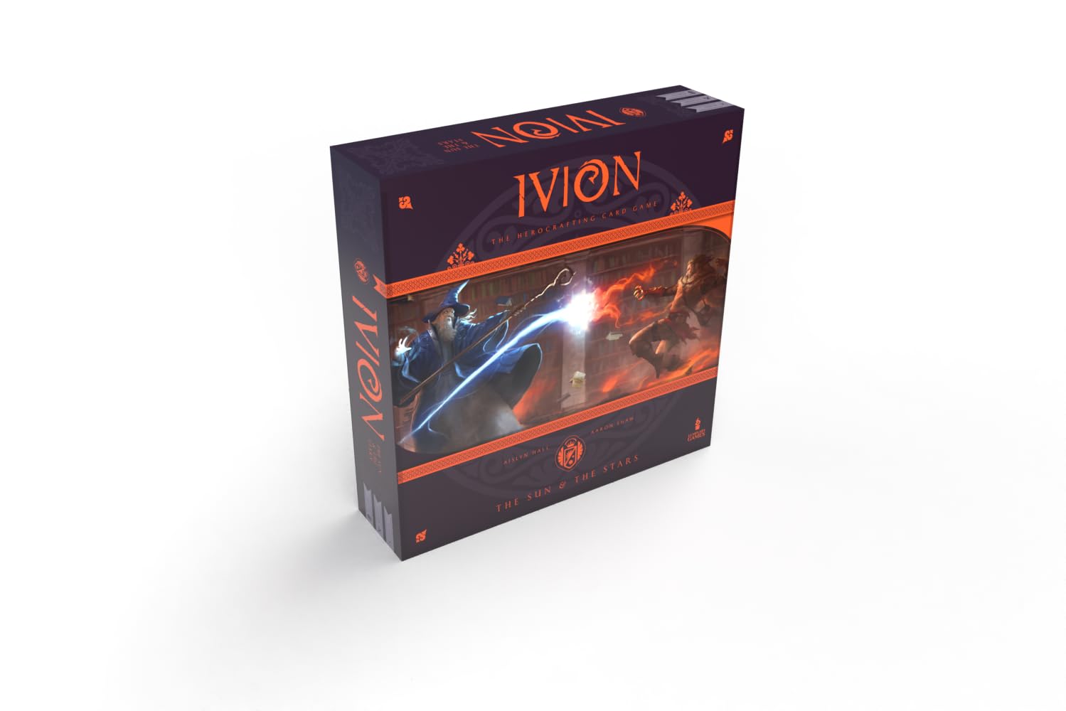 IVION: The Sun and The Stars | APE Games | Board Game | 2 Players | 20-60 Minutes | Ages 14+ | Fantasy | Hero Dueling | Deck Building | Cross
