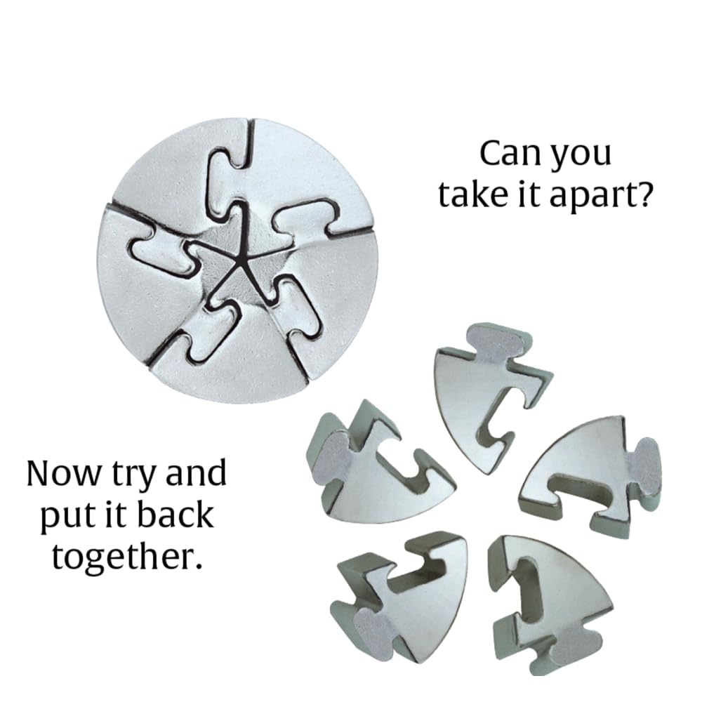BePuzzled | Spiral Hanayama Metal Brainteaser Puzzle Mensa Rated Level 5, for Ages 12 and Up