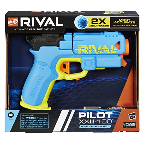 Nerf Rival Pilot XXIII 100 Blaster with 2 Rounds For Outdoor Games Ages 14 and Up