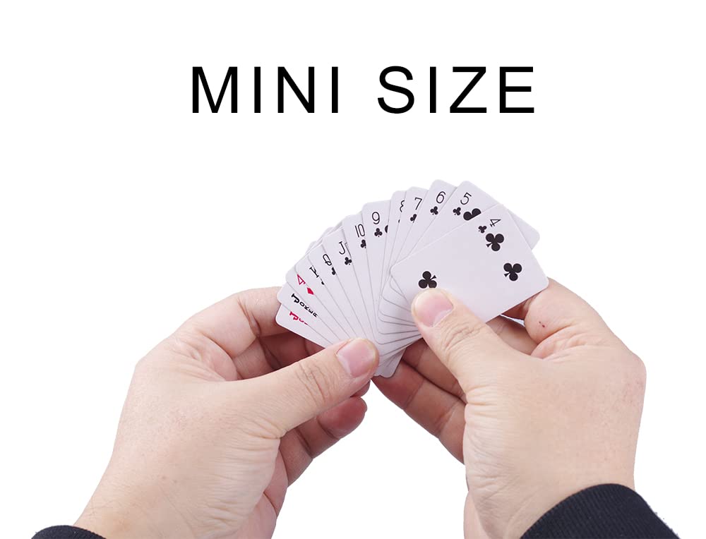 GNYOHUA 5 Decks Mini Playing Cards Party Favor, Miniature Poker Cards Traveling Decks Cards Festival Party Game Supply for Kids and Adults, 2 X 1.5