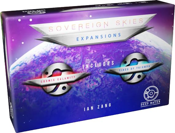 Deep Water Games Sovereign Skies Board Game Deluxe Edition: Core Game, Double Expansions Box, and Large Playmat (3 Items)