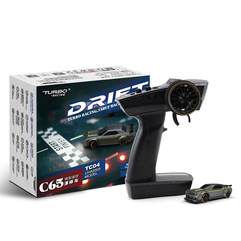 Helidirect Turbo Racing C65 1/76 CT04 Chassis Model Built-in Gyroscope Indoor RC Drift Car 2WD RTR On Road Track Racing Car - Remote Control Car, RC