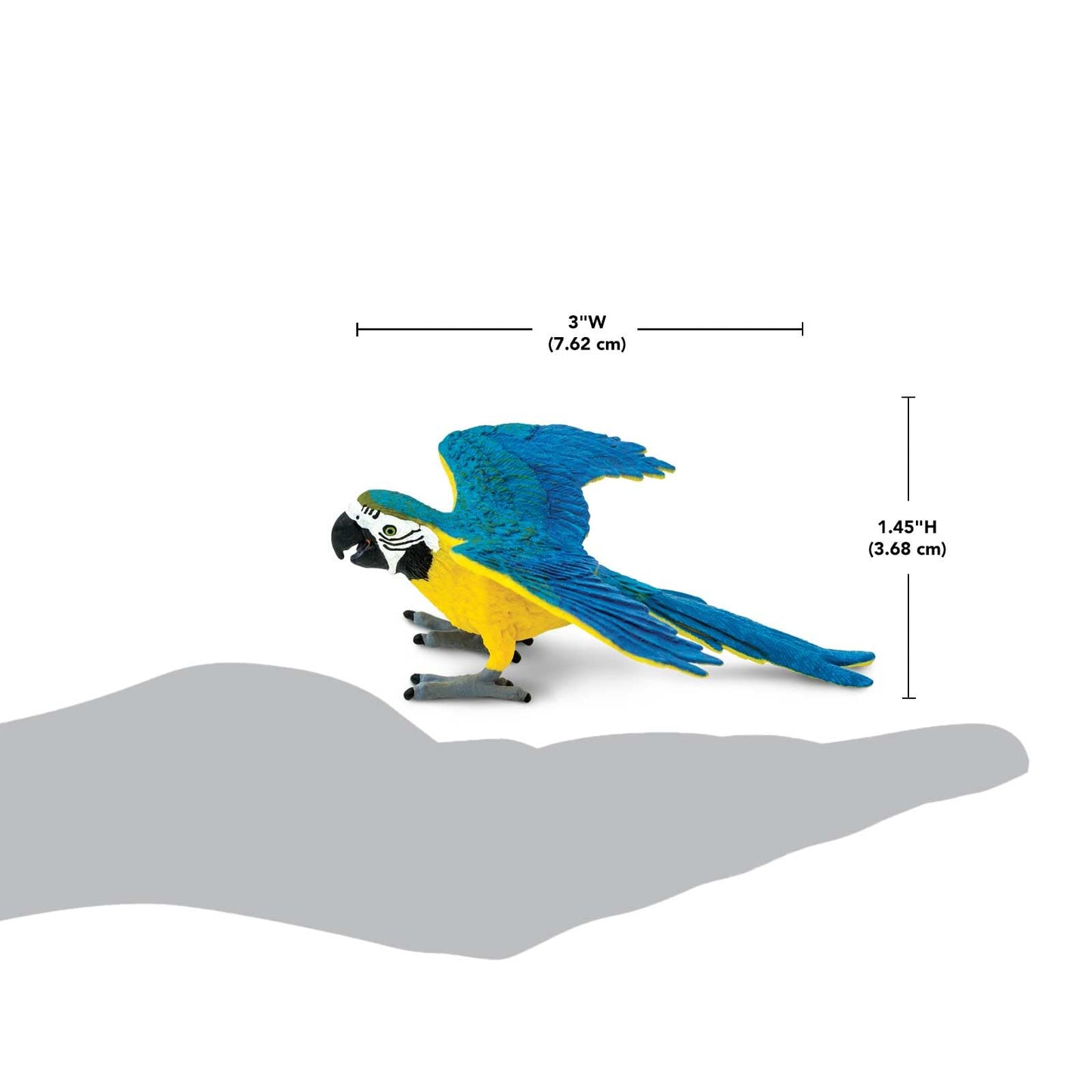 Safari Ltd. Blue and Gold Macaw Figurine - Detailed 4.5" Plastic Bird Figure - Educational Toy for Boys, Girls, and Kids Ages 3+