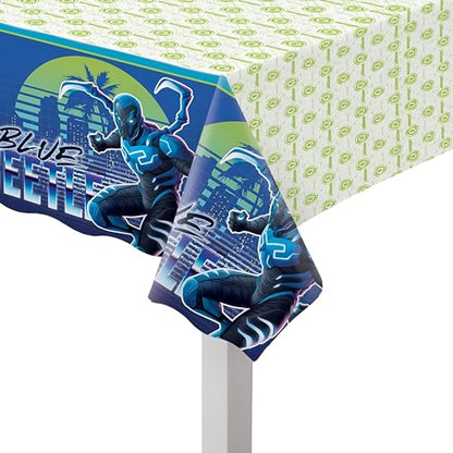 Adorable Multicolor Plastic Blue Beetle Table Cover - 54" x 96" (1 Pc.) - Fun & Unique Designs, Durable & Disposable - Perfect for Kids Parties