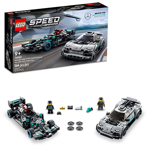 LEGO Speed Champions Mercedes-AMG F1 W12 E, Performance & Project One Toy Car Set, Mercedes Model Car Building Kit, Collectible Race Car Toy, Great