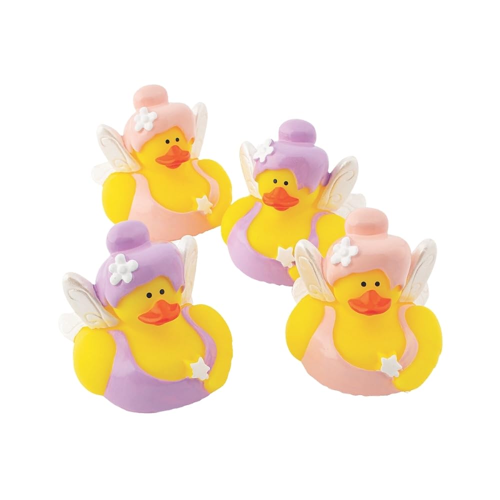 Fun Express Rubber Ducks, Assorted Styles, 12 Pieces, Birthdays, Grand Events, Party Favors, Table Decorations, Treasure Chest Supplies (Fairy) VBS