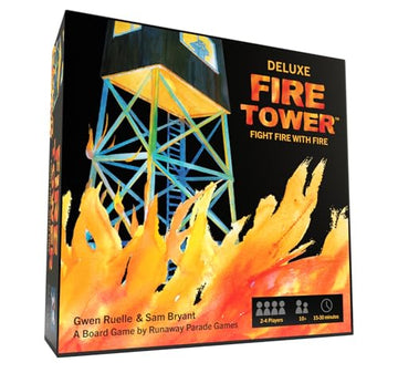 Runaway Parade Games Fire Tower Board Game Deluxe Edition- Fight Fire with Fire in This Fast-paced, Competitive Strategy Game | Easy to Learn | 10+ |