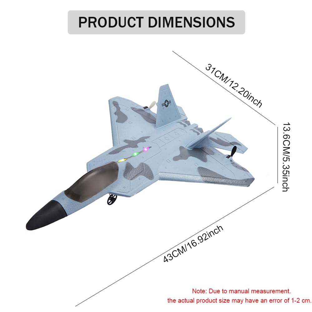 SAYZON F22 Raptor RC Plane 4CH RC Airplane LED Light 2.4GHz RC Jet for Beginners