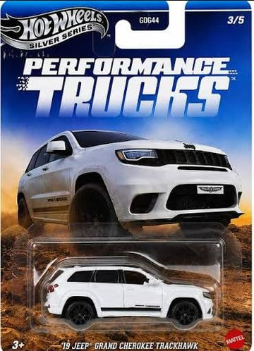 Hot Wheels Silver Series Performance Trucks Jeep Grand Cherokee Trackhawk, Die-Cast Vehicle, 3/5