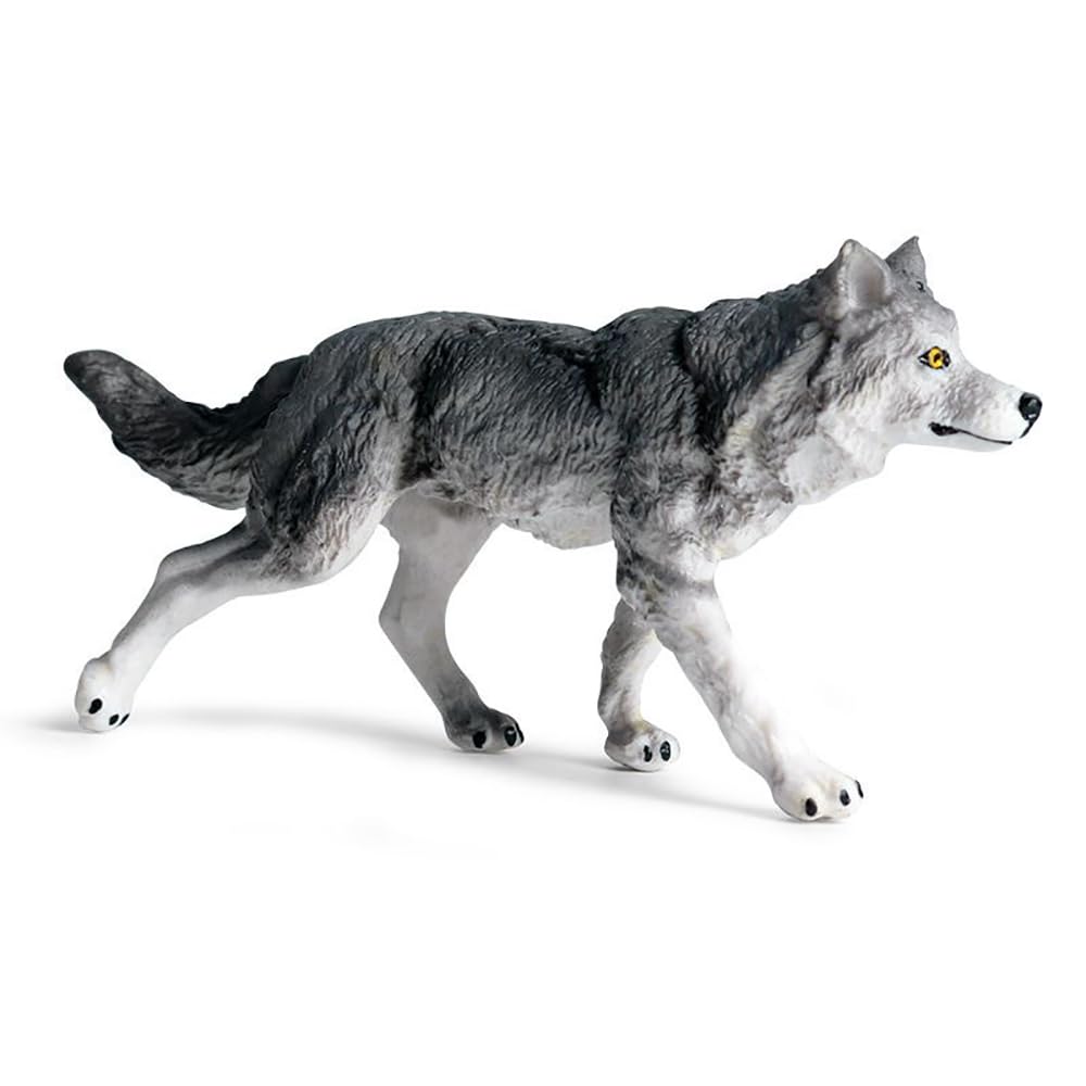 Figurines Playset, Wolf Figures Toys, 10pcs, Safari Animals Figures for Diorama, Crafts, Child Educational, Cake Décor (Wolf Set A)