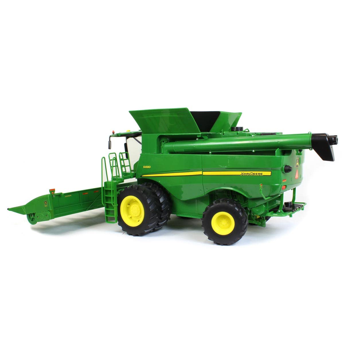 TOMY Big Farm John Deere S690 Combine - 1:16 Scale - Includes Corn and Draper Head Attachments - Farm Toys with Realistic Lights and Sounds - Ages 3
