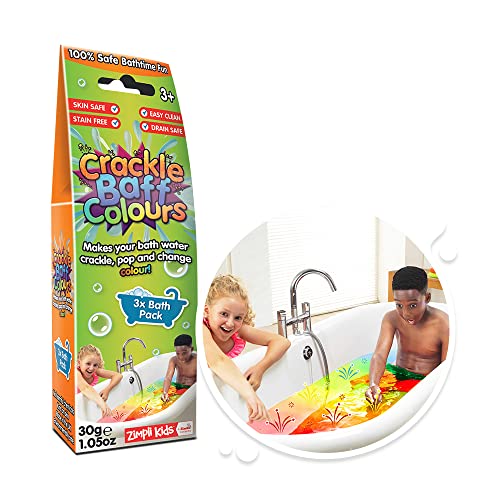 Zimpli Kids 6043 Crackle Baff Colours, 3 Bath Pack, Make Water Crackle and Change Colour, Children's Sensory & Bath Toy