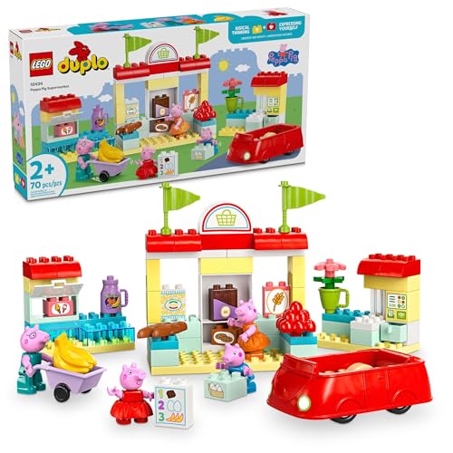 LEGO DUPLO Peppa Pig Supermarket Building Toy - Peppa Pig Toys for Girls & Boys, Ages 2+ Years - Gift for Birthdays - Pretend Play Playset for