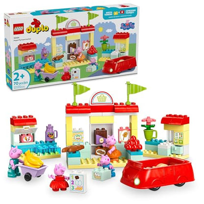 LEGO DUPLO Peppa Pig Supermarket Building Toy - Peppa Pig Toys for Girls & Boys, Ages 2+ Years - Gift for Birthdays - Pretend Play Playset for