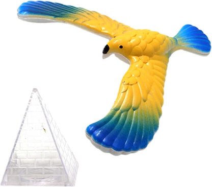 Balance Bird Prop, Clear Triangle Stand Classic Gravity Balancing Eagle, Stable Anti-Fall Clear Gravity Principle Demo for Science Teaching