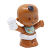 Replacement Part for Fisher-Price Little People Snuggle Twins Playset - GKP69 ~ Replacement Twin Boy Figure Holding White Bottle ~ Blue Bib ~ Brown