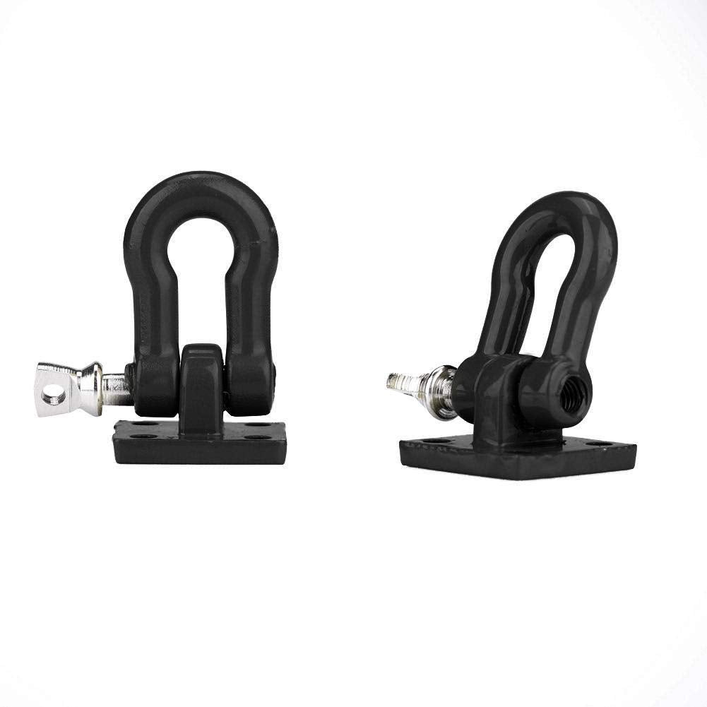 2Pcs RC Trailer Hooks,1/10 Tow Hook Trailer Heavy Duty Shackle Set for D90 Axial SCX10 RC Crawler Car(Black)