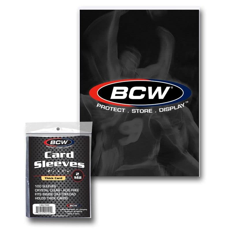BCW Thick Trading Card Sleeve - 500 ct | Crystal Clear Polypropylene Protective Sleeves for Collectible Cards | Card Protector Sleeves Holds Trading