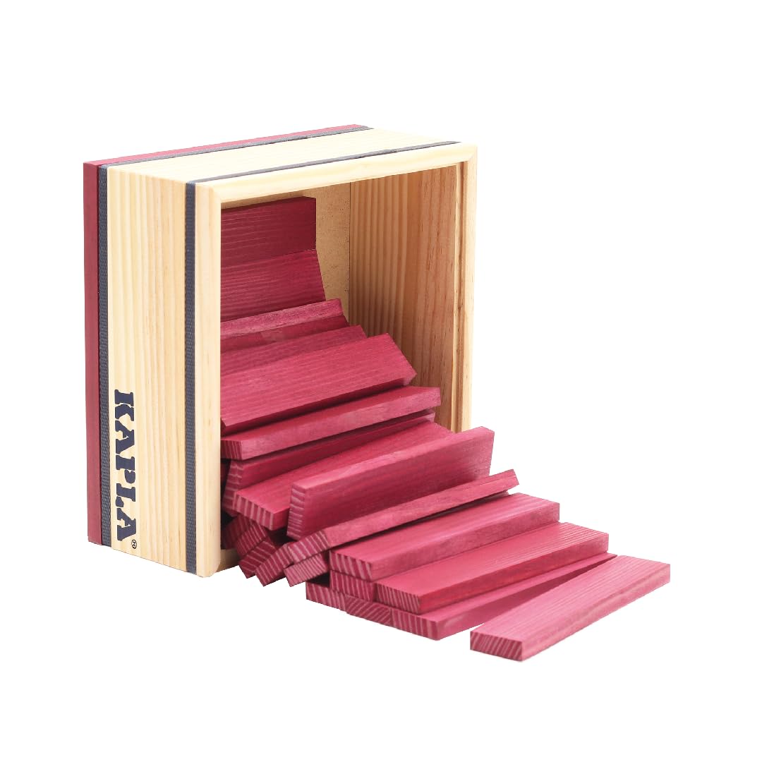 KAPLA 40 Squares Purple - Wooden Construction Set - 40 Purple Colored Building Planks