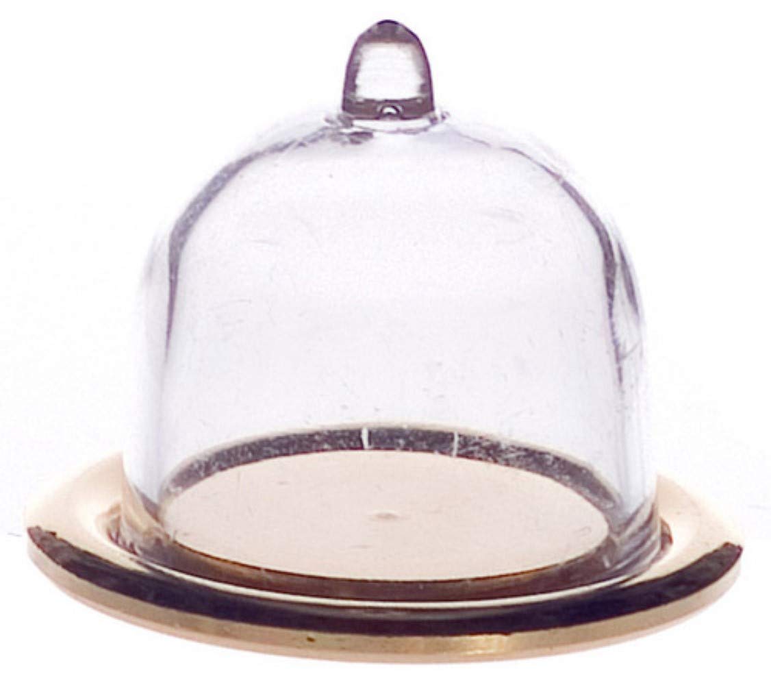 Dollhouse Miniature Cheese Dome on Gold Plate