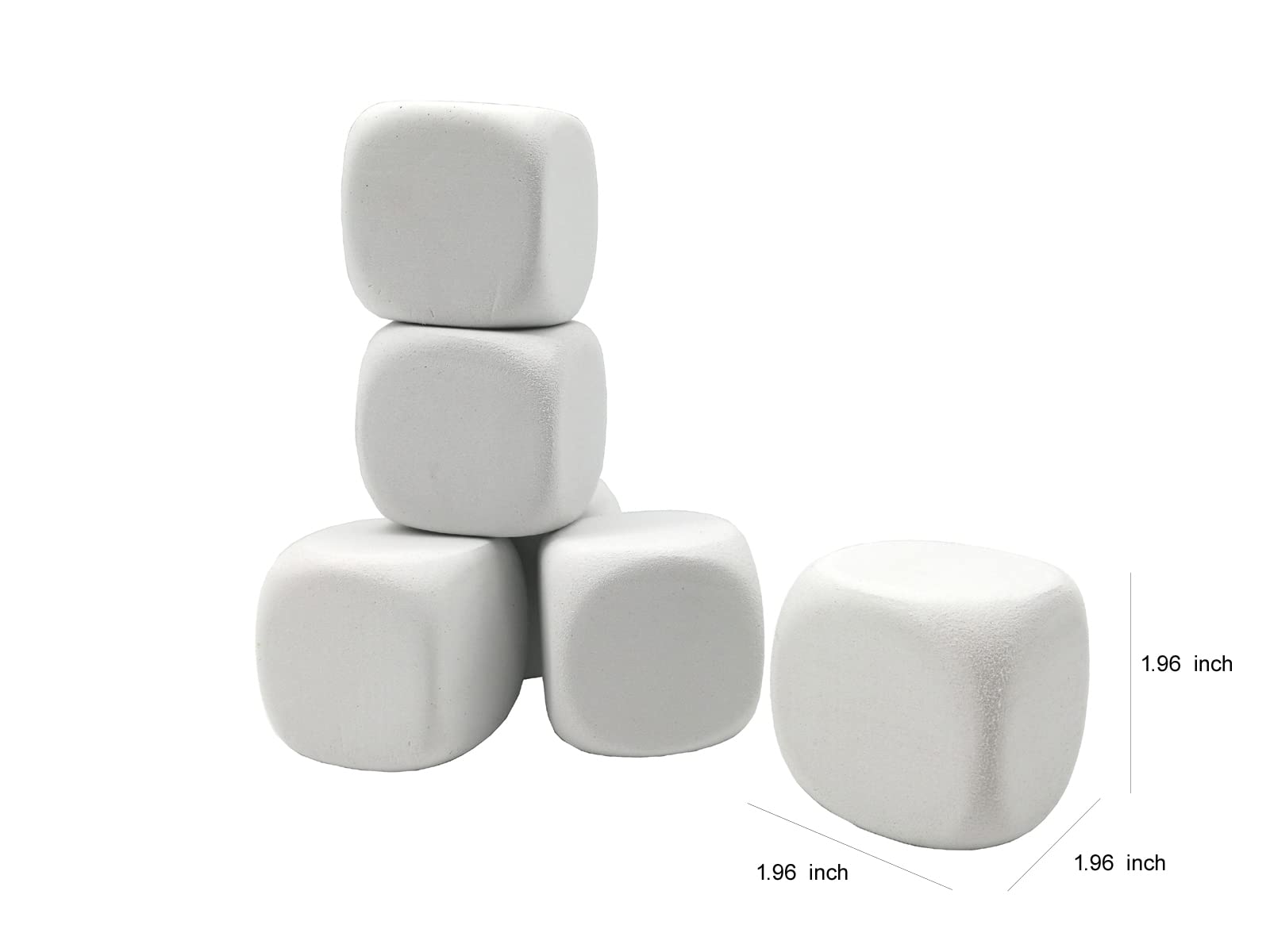 Qidiwin White EVA Foam Dices for Kids Graffiti, Building Blocks,Creative Painting,24PCS