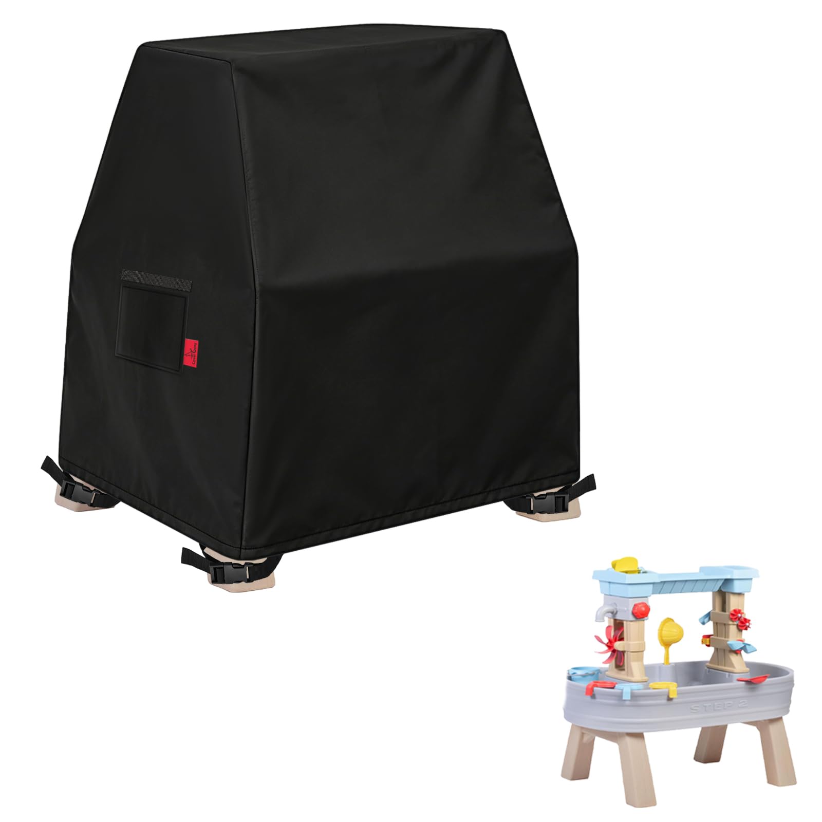 Kids Water Table Cover Fits Step2 Rain Showers & Flow Kids Water Table, Waterproof Dustproof Anti-UV Outdoor Kids Water Toys with Windproof Adjustable