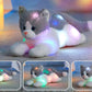 Houwsbaby 15" Gray Light up Kitty Stuffed Animal Cat Floppy LED Plush Toy Kitten Night Lights Glow Pillow Birthday Festival Christmas Halloween