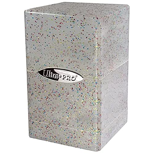 Ultra Pro - Satin Tower 100+ Card Deck Box (Glitter Crystal) - Protect Your Gaming Cards, Sports Cards or Collectible Cards In Stylish Glitter Deck