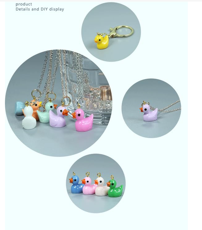 100pcs Mini Resin Duck,15 mm Dollhouse Décor Glow in The Dark for Aquarium Decor Micro Fairy Garden Landscape Hide,Seek Party Toys,Easter Basket