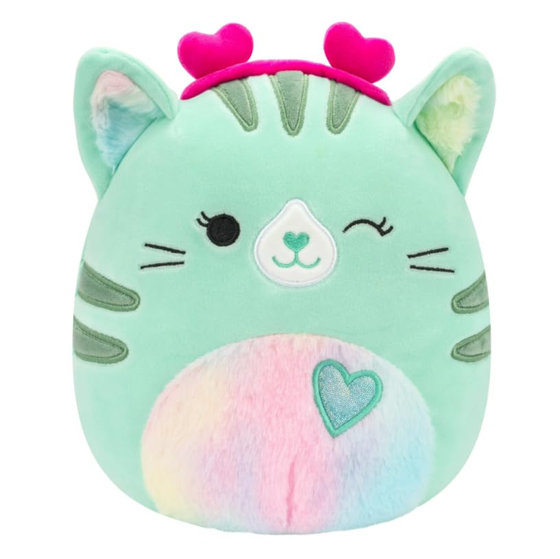 Squishmallows Corinna the Cat Valentine Plush Toy, 8 Inch