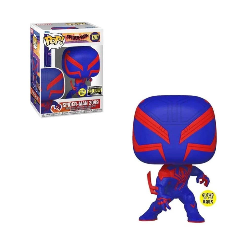 Funko Pop! Movies: Spider-Man Across the Spider-Verse Spider-Man 2099 Glow-in-the-Dark Pop! Vinyl Figure - Entertainment Earth Exclusive, (FUN68370)