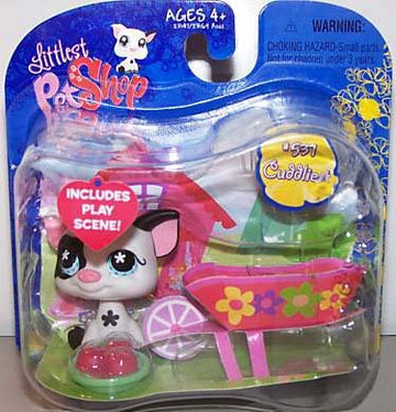 Littlest Pet Shop Exclusive Single Pack Black and White Pig [Apples & Wheelbarrow]