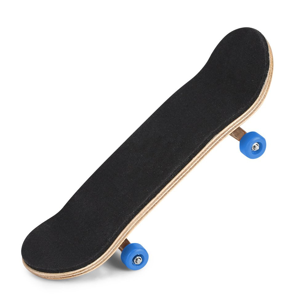 1Pc Maple Wooden Alloy Fingerboard Finger Skateboards Mini Fingerboard with Soft Pad Bearing Wheels and Box Reduce Pressure Kids Gifts(Dark Blue)