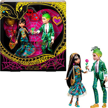 Monster High Howliday Love Edition Dolls, Cleo De Nile & Deuce Gorgon Collector 2-Pack with Valentine's Accessories & Displayable Packaging