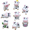 MAOMIA 8 Pcs Cow Figures for Kids, Animal Toys Set Cake Toppers, Cow Fairy Garden Miniature Figurines Collection Playset for Christmas Birthday Gift