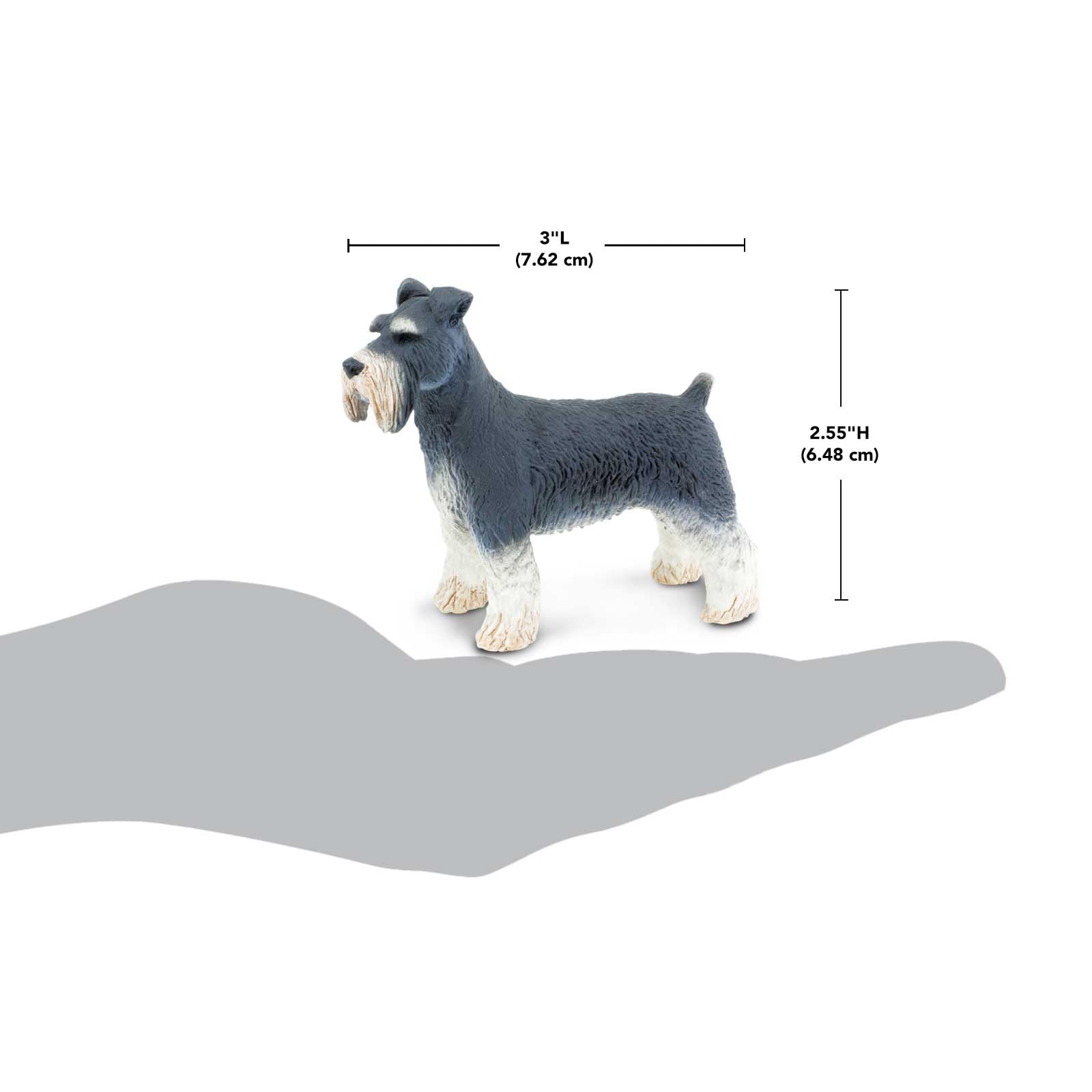 Safari Ltd. Schnauzer Figurine - Detailed 3" Plastic Model Figure - Fun Educational Play Toy for Boys, Girls & Kids Ages 3+