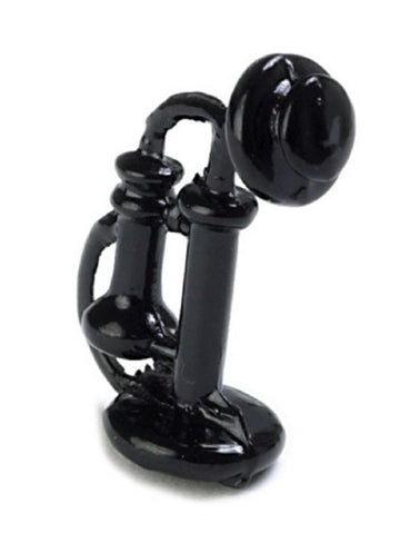 International Miniatures by Classics Dollhouse Miniature Black Vintage Look Telephone
