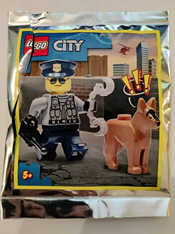LEGO City: Police Officer Minifigure with Dog and Handcuffs - German Shepherd